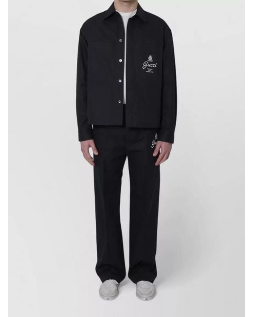 Gucci Black Cotton Twill Overshirt for men