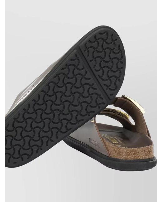 Birkenstock Brown Arizona Droplet Buckle Low Rubber Sandals