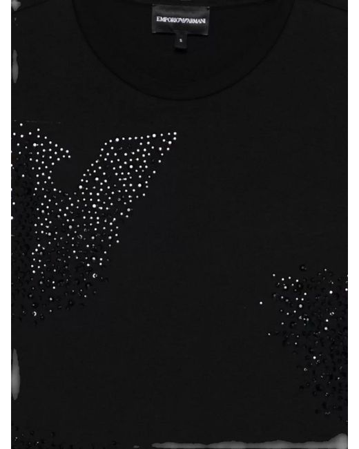 Emporio Armani Black Cotton Logo Short-Sleeve T-Shirt