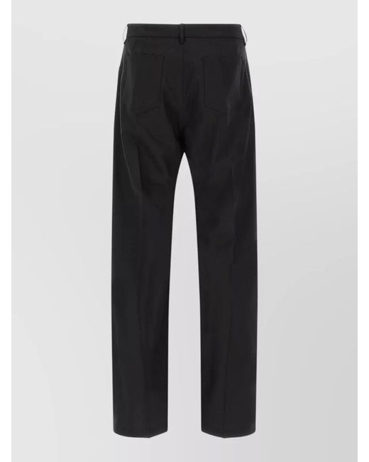 Rick Owens Black Wool Straight-Leg Trousers for men