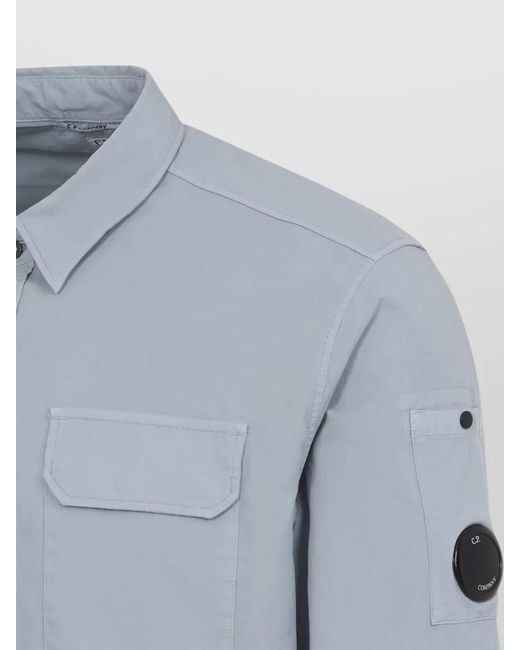 C P Company Blue Pocket Button Shirt for men