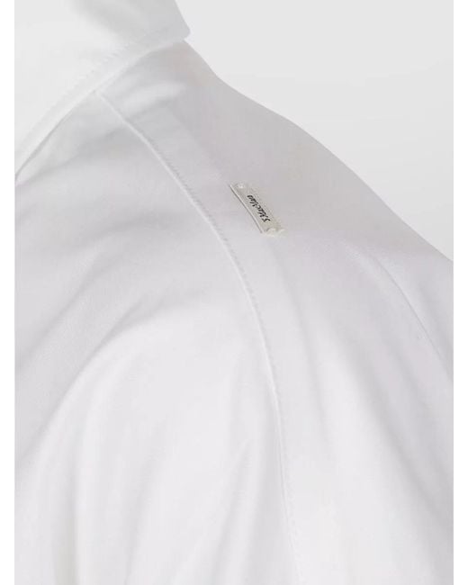 Max Mara White Adele Straight Shirt Long Sleeves Buttoned Cuffs