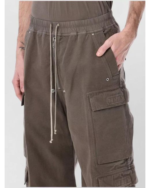Rick Owens Brown Cotton Wide-Leg Cargo Trousers for men