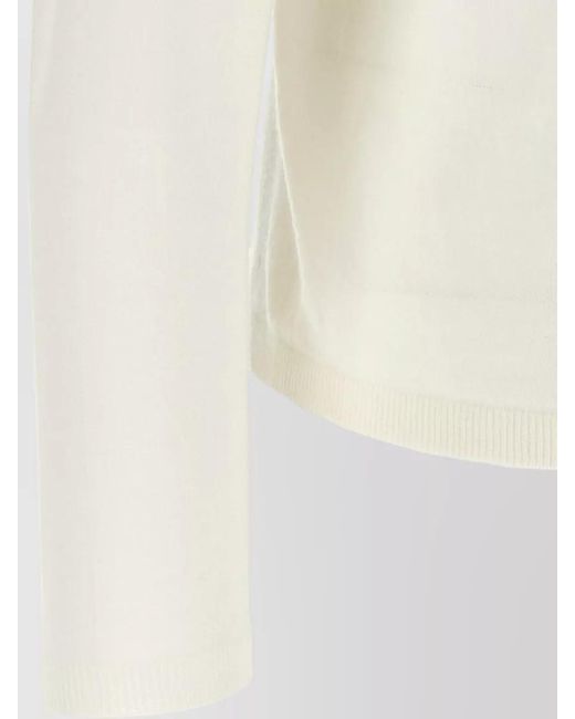Max Mara White Virgin Wool Turtleneck Sweater