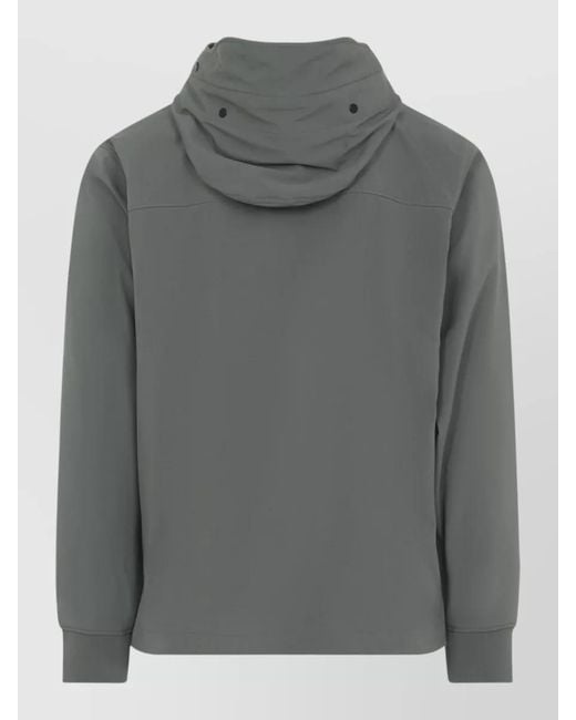C P Company Gray Hooded Goggle Jacket Adjustable Drawstrings for men