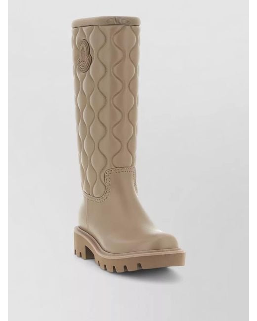 Moncler Natural Kickstream High Rain Boots Chunky Sole