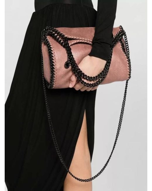 Stella McCartney Pink Mini Falabella Polyester Chain Tote Bag