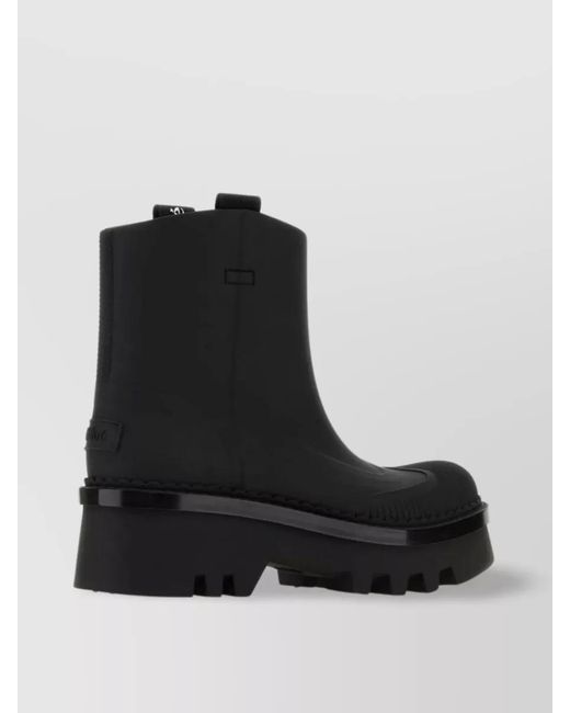 Chloé Black Rubber Rain Boots