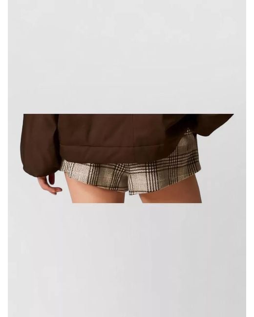 Twinset Brown Casual Jacket Faux Fur Collar Layers