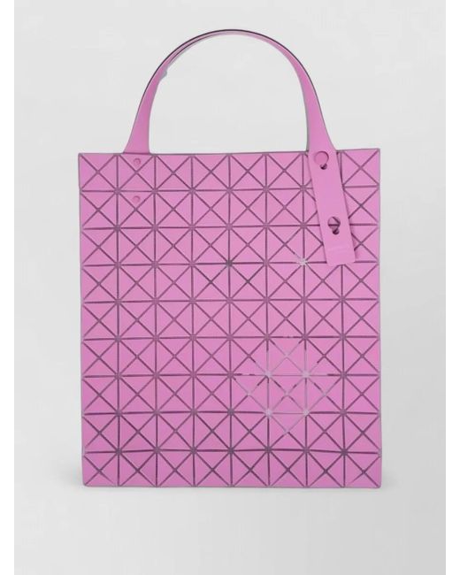 Issey Miyake Pink Shoulder Bag Geometric Pattern Top Handles