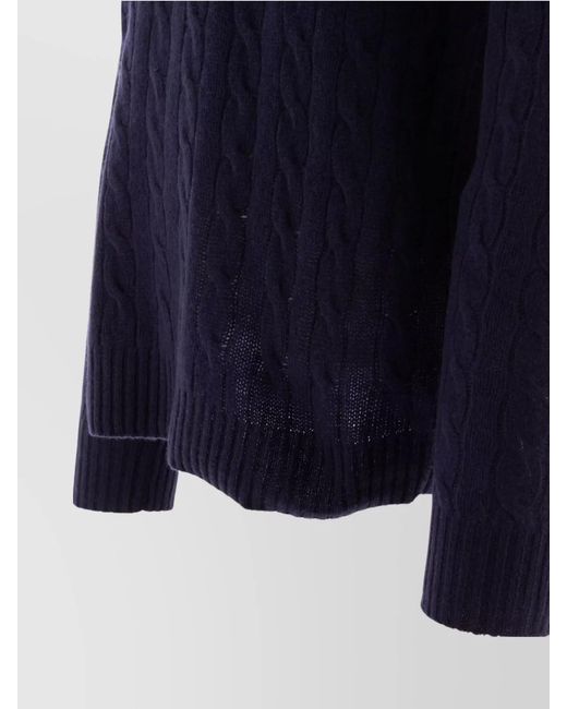 Polo Ralph Lauren Blue Cashmere-Blend Cable-Knit Crewneck Sweater for men