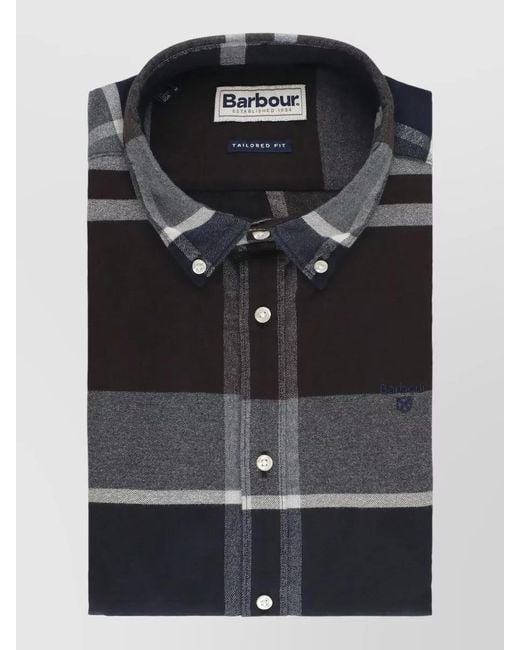 Barbour Men's Black Tailored Fit Shirt Tartan Pattern