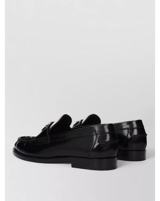 Versace Black Leather Loafers