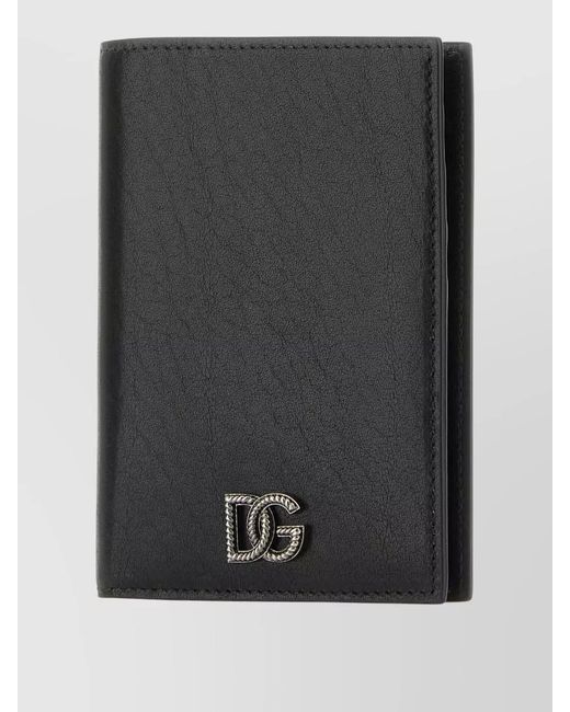 Dolce & Gabbana Black Leather Passport Holder for men