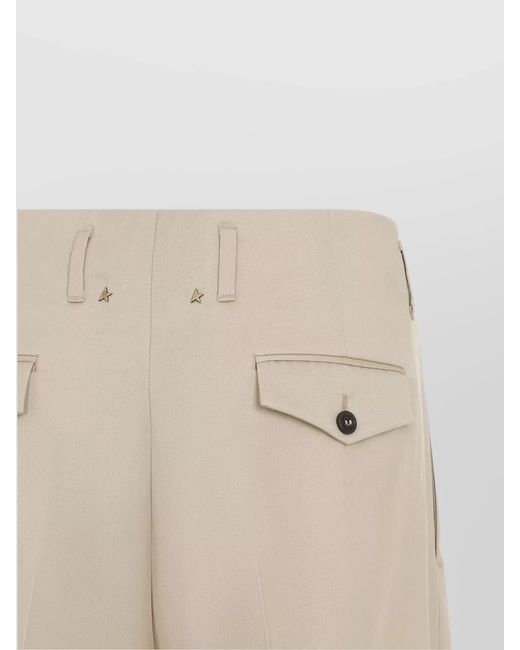 Golden Goose Deluxe Brand Natural Virgin Wool High-Rise Wide-Leg Trousers