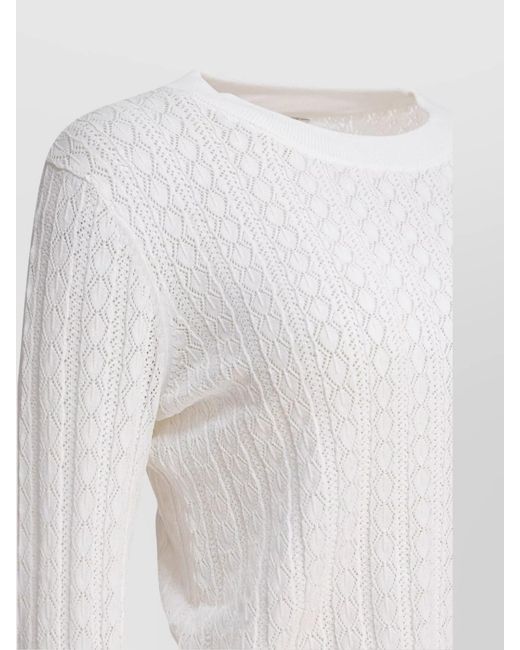 Loulou de Saison White Fine-Knit Crew-Neck Sweater