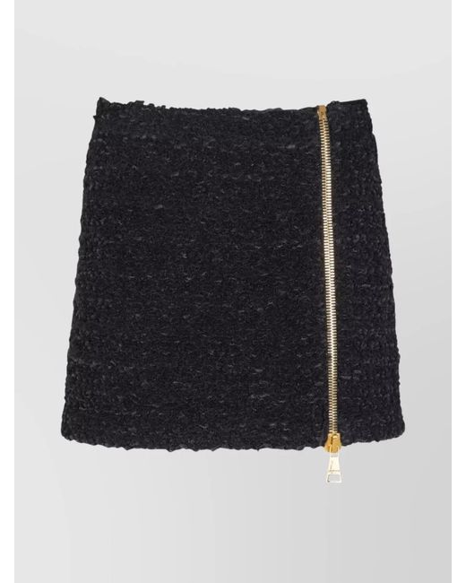 Balmain Black Tweed Mini Skirt