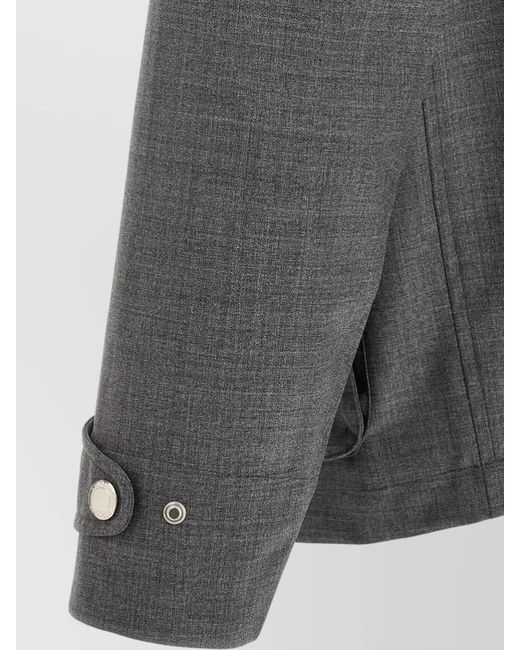 Brunello Cucinelli Gray Field Wool Canvas Shirt Collar Jacket for men