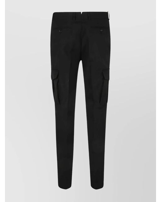 McQueen Black Wool Regular-Fit Tapered Trousers for men
