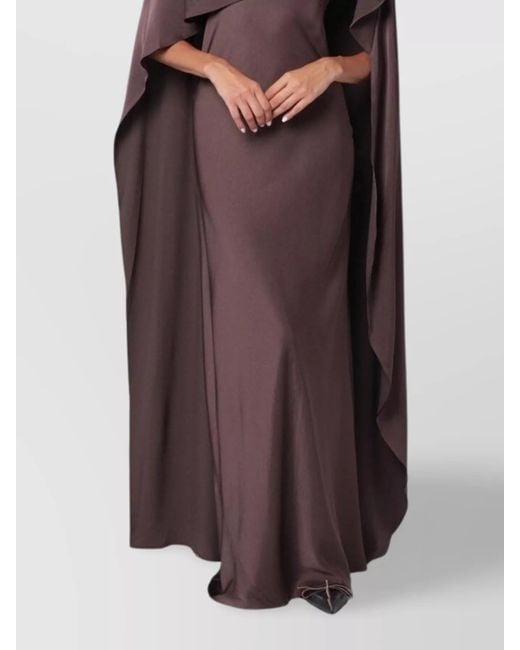 Jonathan Simkhai Brown Long Dress With Cape And Keyhole
