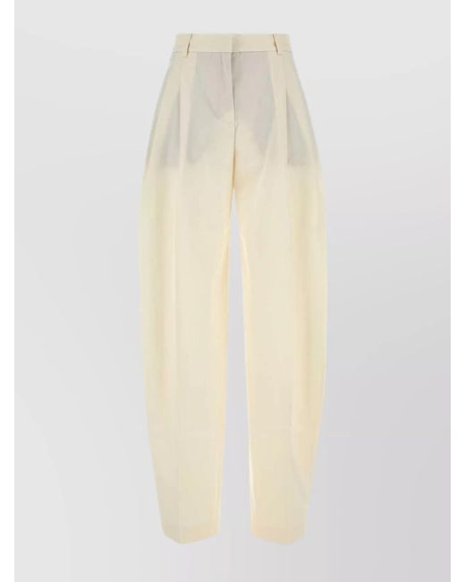 ANDAMANE White High-Rise Wide-Leg Tailored Trousers