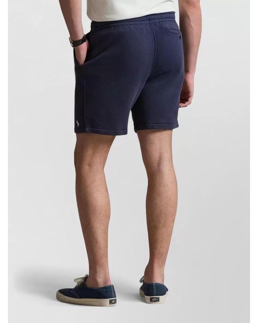 Polo Ralph Lauren Blue Fleece Lounge Shorts Side And Back Pockets for men