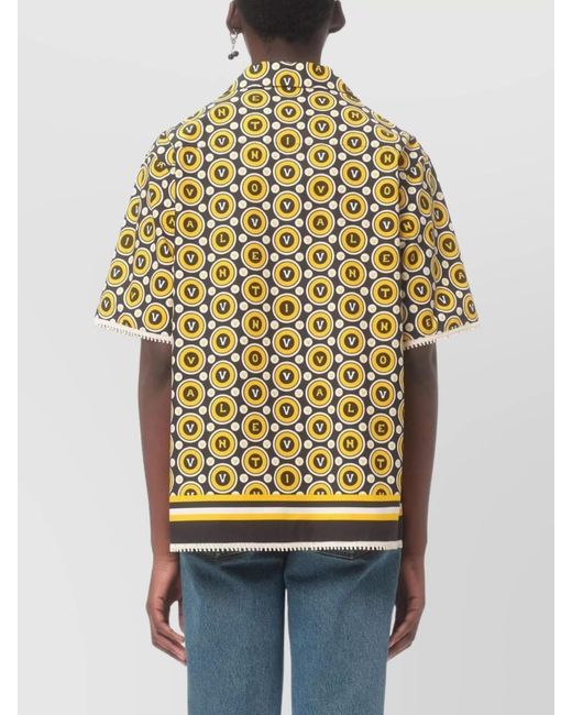 Valentino Garavani Metallic Printed Cotton Short-Sleeve Shirt for men