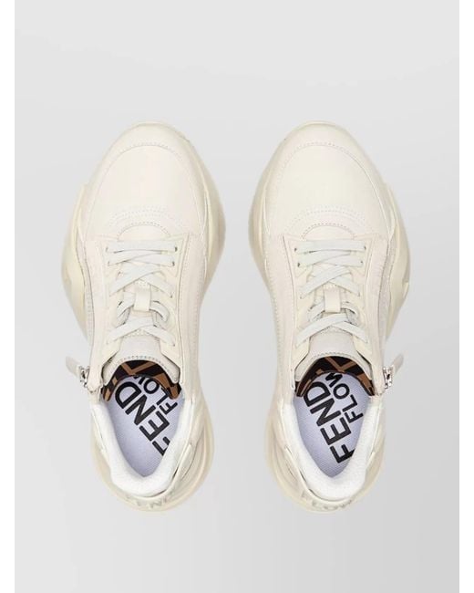 Fendi Natural Leather Low Top Sneakers