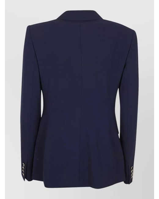 Ralph Lauren Blue Camden Tailored Jacket Long Sleeves Lapels Shoulders