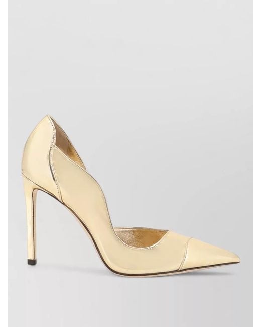 Jimmy Choo Natural Brigitte 100 Liquid Metal Leather Pumps