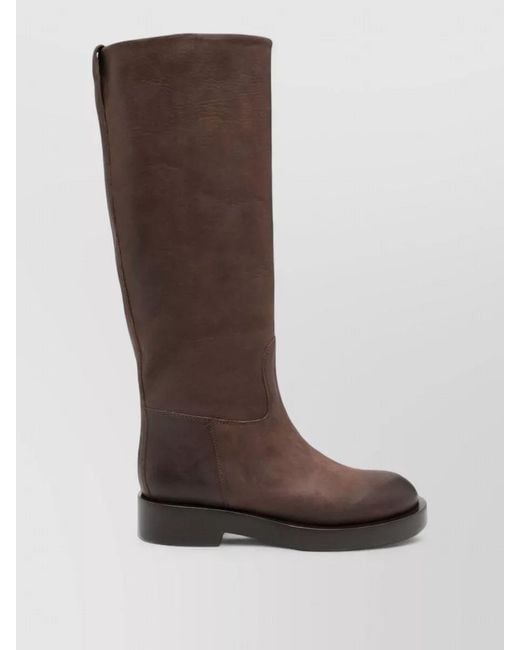 Paris Texas Brown Knee High Napa Leather Boots Block Heel