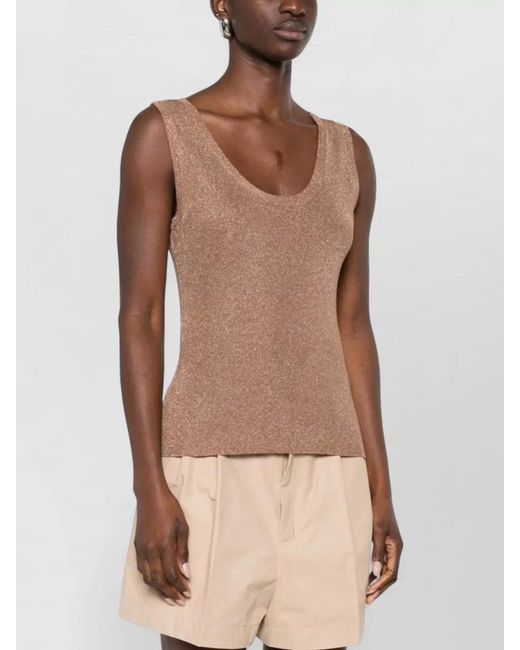 Fabiana Filippi Brown Sleeveless Tank Top