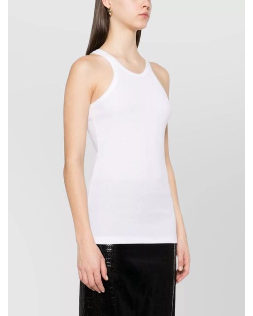 Sportmax White Silk Cotton Tank Top