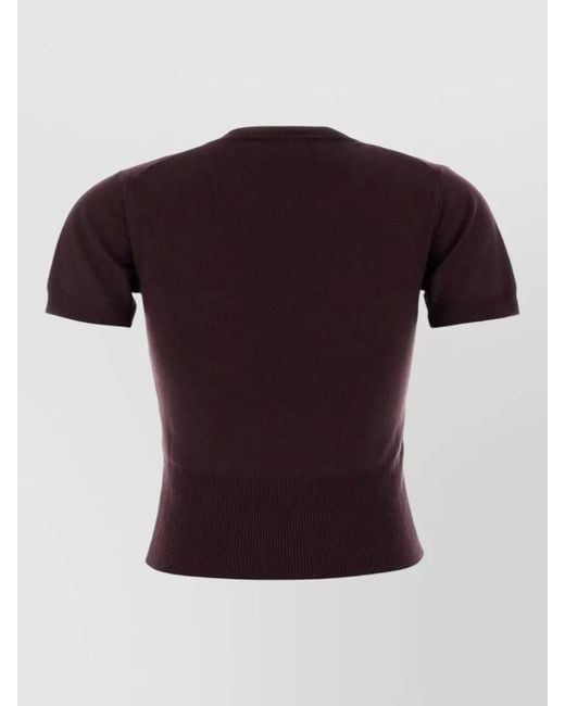 Vivienne Westwood Red Wool Bea Sweater Crew Neck Short Sleeves