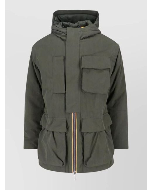 K-Way Green Puffer Parka for men
