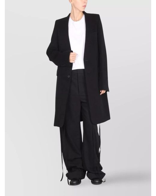 Ann Demeulemeester Black Wool Single Breasted Coat