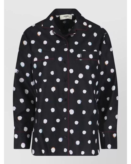 Fendi Blue Silk Shirt