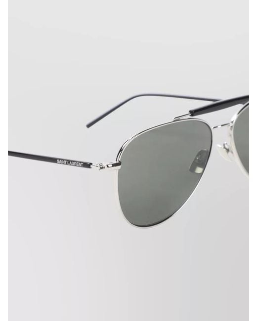 Saint Laurent Gray Ysl Sl 864 Aviator Metal Sunglasses for men