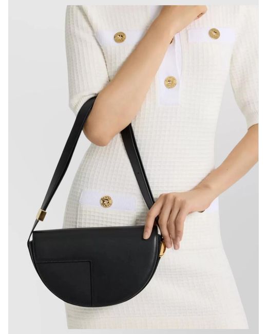 Patou Black Leather Shoulder Bag