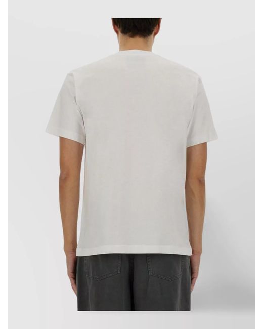 Moschino White Cotton Regular-Fit Logo-Print T-Shirt for men