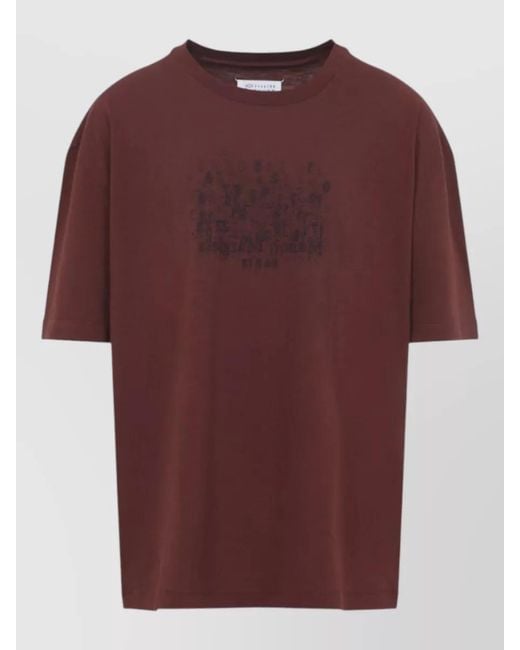 Maison Margiela Red Printed Cotton Short-Sleeve T-Shirt for men
