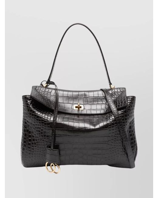 Balenciaga Black Rodeo Medium Leather Shoulder Bag