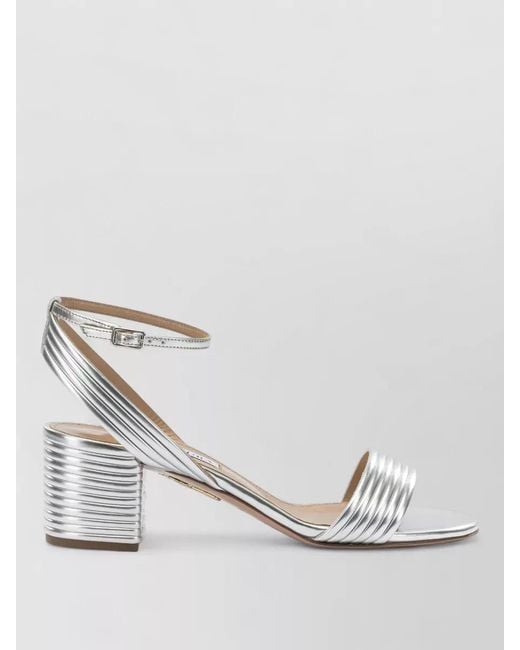 Aquazzura Multicolor Sundance 50 Mm Block Heel Ankle Strap Sandals