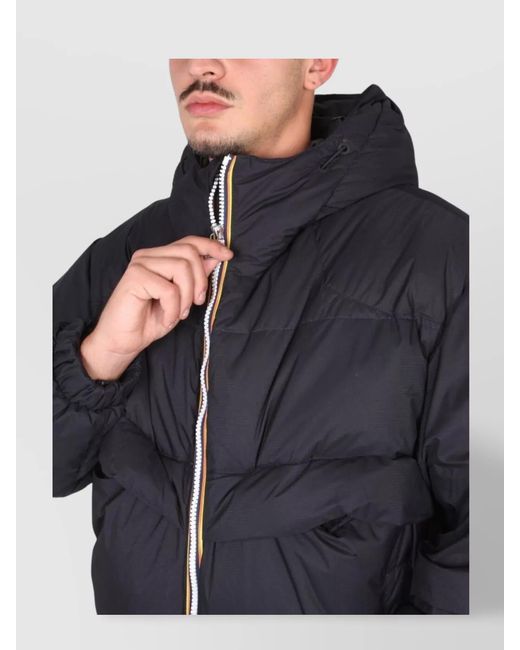 K-Way Blue Down Hooded Puffer Jacket for men