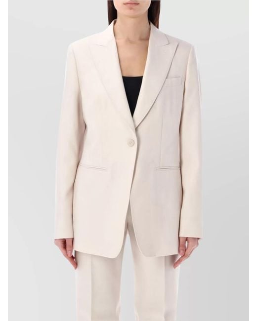 Max Mara Natural Silk Wool Single-Breasted Blazer