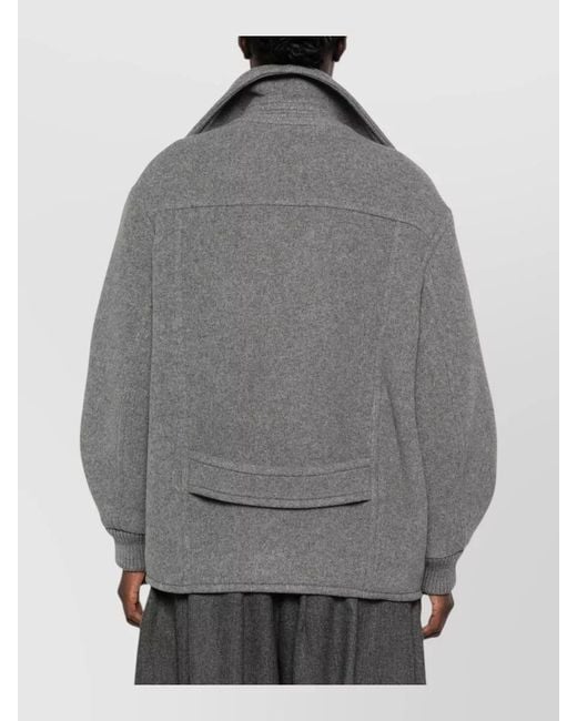 Moschino Gray Double Breasted Wool Blend Relaxed Blazer