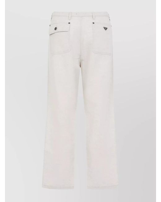 Prada White Straight-Leg Trousers for men