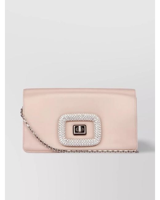 Roger Vivier Pink Leather Clutch Bag