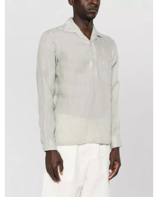 Lardini Gray Shirt Straight Cut Chest Pocket for men