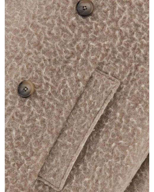 Dolce & Gabbana Natural Wool Blend Double-Breasted Peacoat for men
